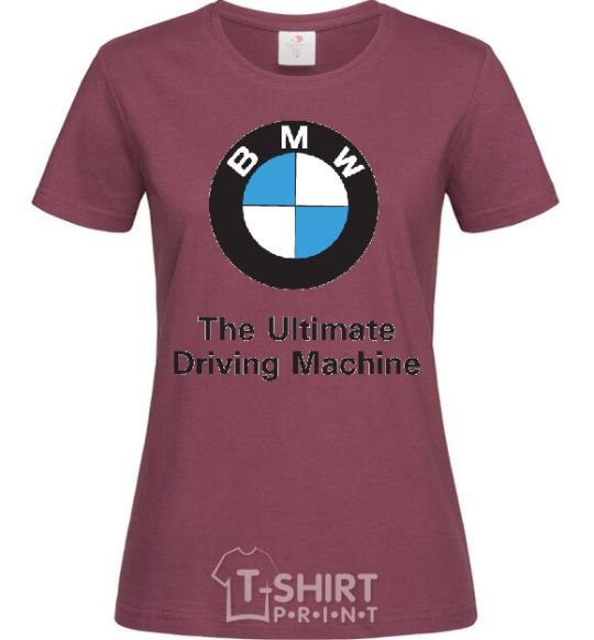 Women's T-shirt BMW burgundy фото