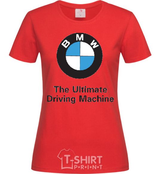 Women's T-shirt BMW red фото