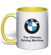 Mug with a colored handle BMW yellow фото