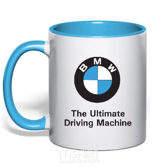 Mug with a colored handle BMW sky-blue фото