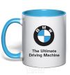 Mug with a colored handle BMW sky-blue фото