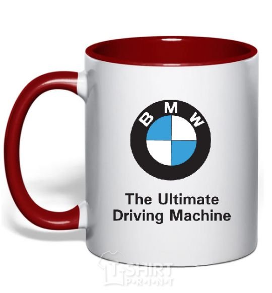 Mug with a colored handle BMW red фото