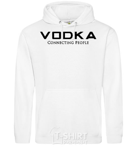 Men`s hoodie VODKA-CONNECTING PEOPLE White фото