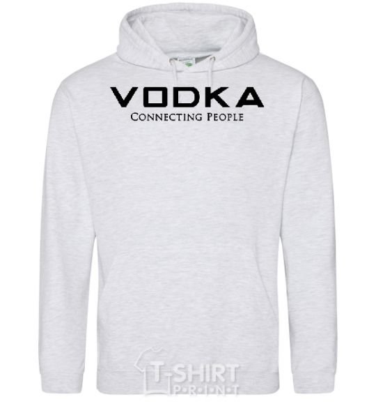 Men`s hoodie VODKA-CONNECTING PEOPLE sport-grey фото