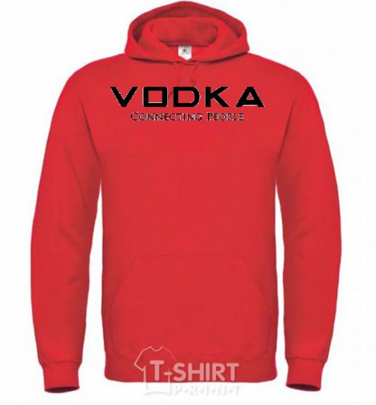Men`s hoodie VODKA-CONNECTING PEOPLE bright-red фото