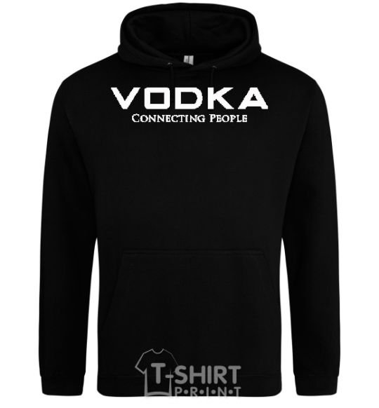 Men`s hoodie VODKA-CONNECTING PEOPLE black фото