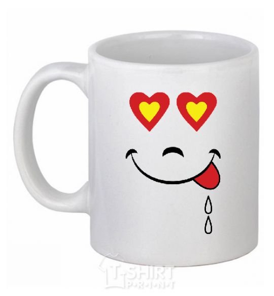 Ceramic mug SMILE HEART White фото