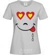 Women's T-shirt SMILE HEART grey фото