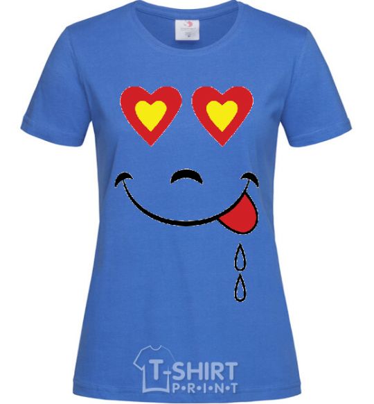 Women's T-shirt SMILE HEART royal-blue фото