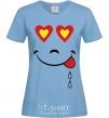 Women's T-shirt SMILE HEART sky-blue фото