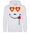 Men`s hoodie SMILE HEART sport-grey фото