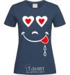 Women's T-shirt SMILE HEART navy-blue фото