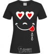 Women's T-shirt SMILE HEART black фото