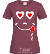 Women's T-shirt SMILE HEART burgundy фото