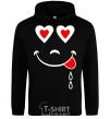 Men`s hoodie SMILE HEART black фото