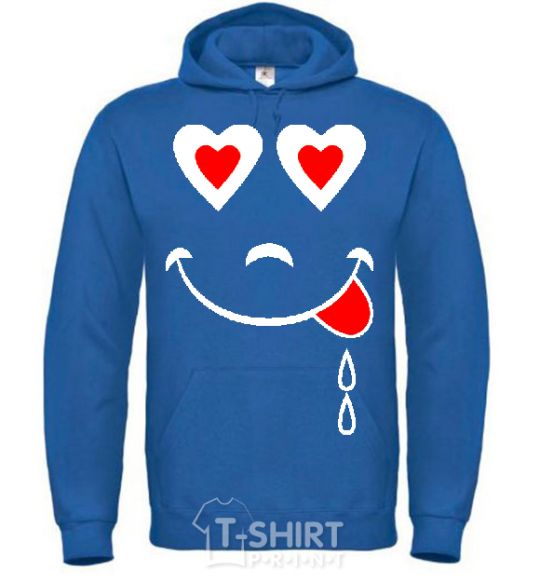 Men`s hoodie SMILE HEART royal фото