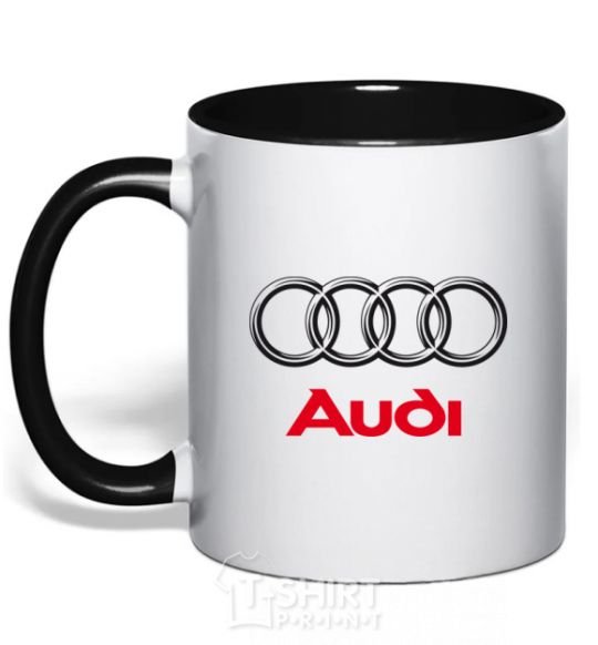 Mug with a colored handle AUDI black фото