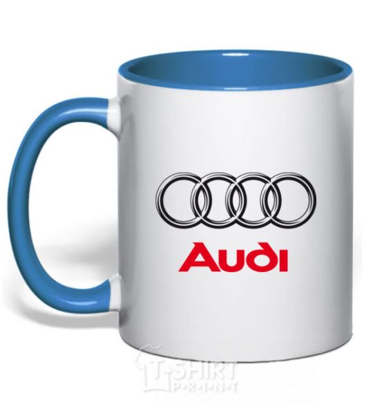 Mug with a colored handle AUDI royal-blue фото