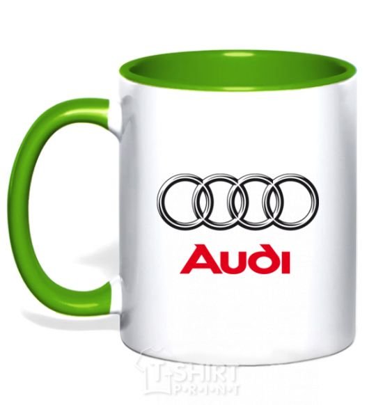 Mug with a colored handle AUDI kelly-green фото