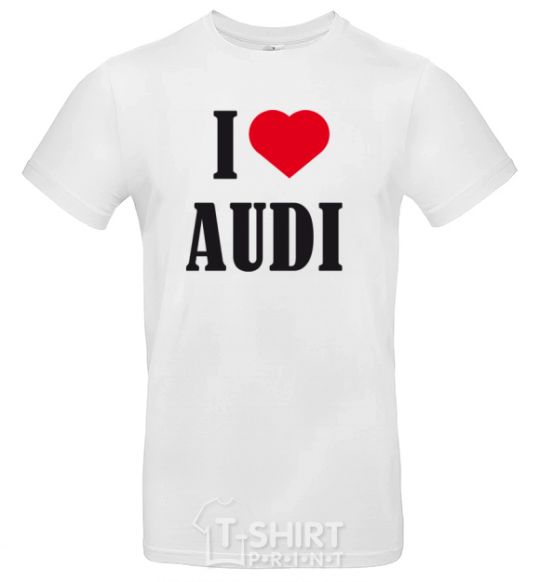 Мужская футболка Надпись I LOVE AUDI Белый фото