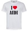 Мужская футболка Надпись I LOVE AUDI Белый фото
