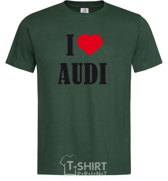 Мужская футболка Надпись I LOVE AUDI Темно-зеленый фото