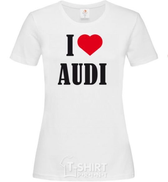 Женская футболка Надпись I LOVE AUDI Белый фото