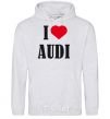 Men`s hoodie I LOVE AUDI inscription sport-grey фото