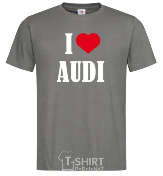 Мужская футболка Надпись I LOVE AUDI Графит фото