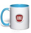 Mug with a colored handle FIAT sky-blue фото