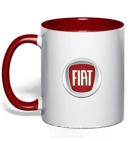 Mug with a colored handle FIAT red фото