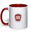 Mug with a colored handle FIAT red фото