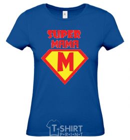 Women's T-shirt SUPER MAMA royal-blue фото