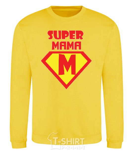 Sweatshirt SUPER MAMA yellow фото