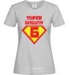 Women's T-shirt SUPER GRANDMA grey фото