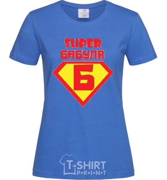 Women's T-shirt SUPER GRANDMA royal-blue фото