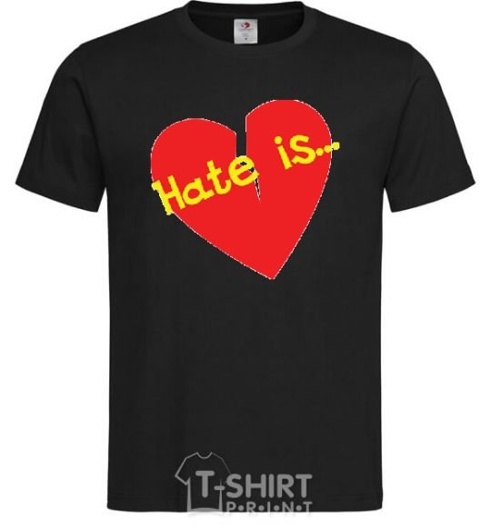 Мужская футболка HATE IS Черный фото
