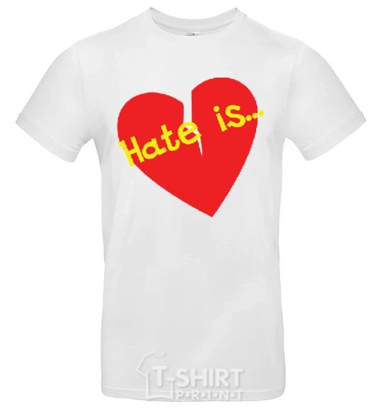 Мужская футболка HATE IS Белый фото