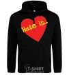 Men`s hoodie HATE IS black фото