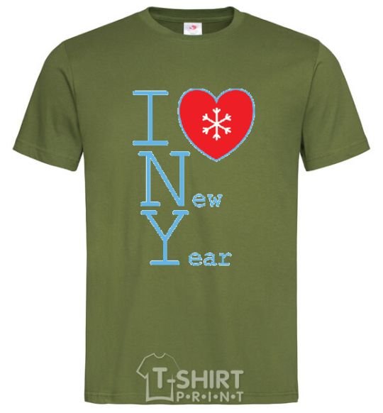 Men's T-Shirt I LOVE NEW YEAR millennial-khaki фото