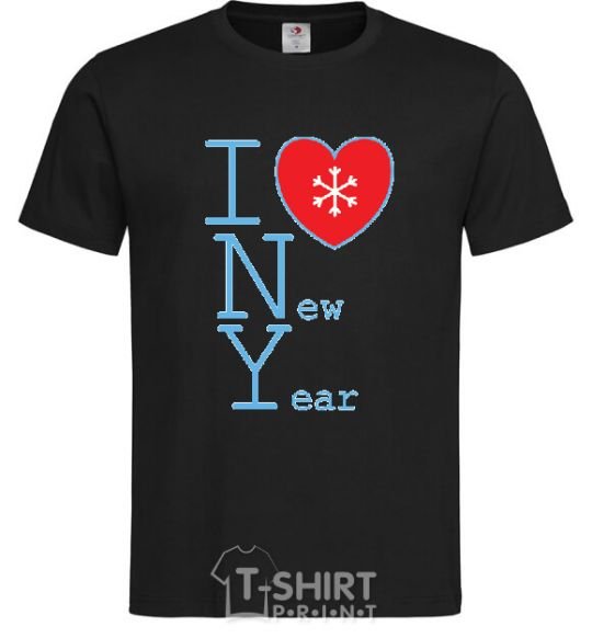 Men's T-Shirt I LOVE NEW YEAR black фото