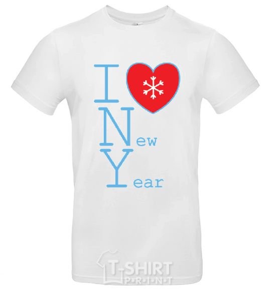 Men's T-Shirt I LOVE NEW YEAR White фото