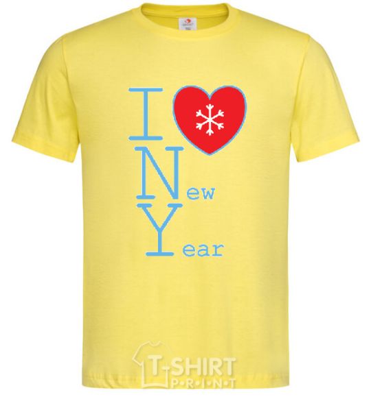 Men's T-Shirt I LOVE NEW YEAR cornsilk фото