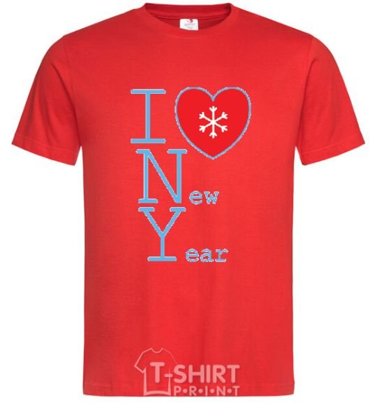 Men's T-Shirt I LOVE NEW YEAR red фото