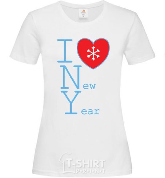 Женская футболка I LOVE NEW YEAR Белый фото