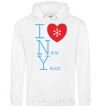 Men`s hoodie I LOVE NEW YEAR White фото