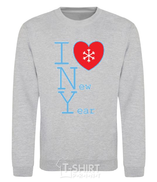 Sweatshirt I LOVE NEW YEAR sport-grey фото