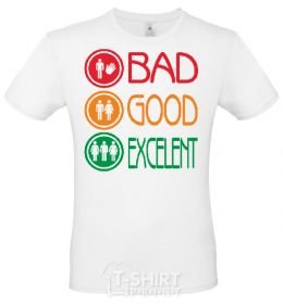 Men's T-Shirt BAD GOOD EXCELENT White фото
