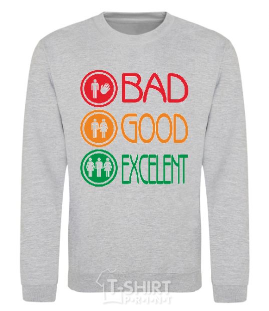Sweatshirt BAD GOOD EXCELENT sport-grey фото