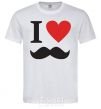 Men's T-Shirt I LOVE MUSTACHE White фото